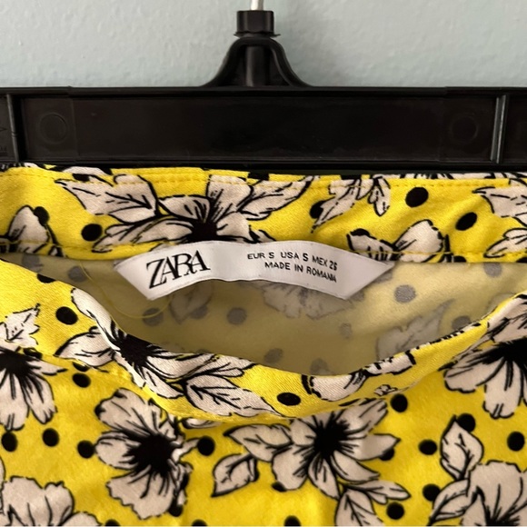 Zara Yellow Floral MIDI Slip Skirt - Picture 7 of 12